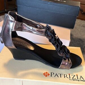 Patrizia by Spring Step Metallic Wedge Sandals